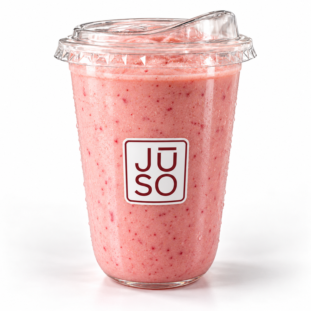 JŪSO Skin Deep pink strawberry and banana smoothie